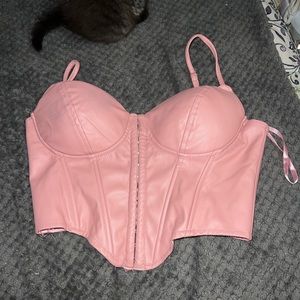 Pink crop corset